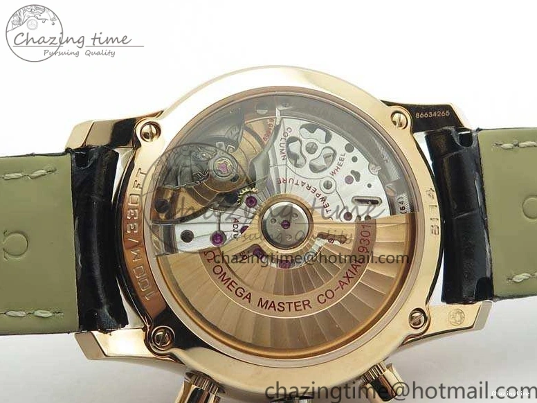 0120 De Ville Chronograph RG OMF 1:1 Best Edition Black Dial On Black Leather Strap A Sophisticated 8106